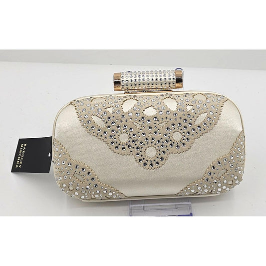 Badgley Mischka Glamorous Ivory Crystal-Studded Clutch Purse