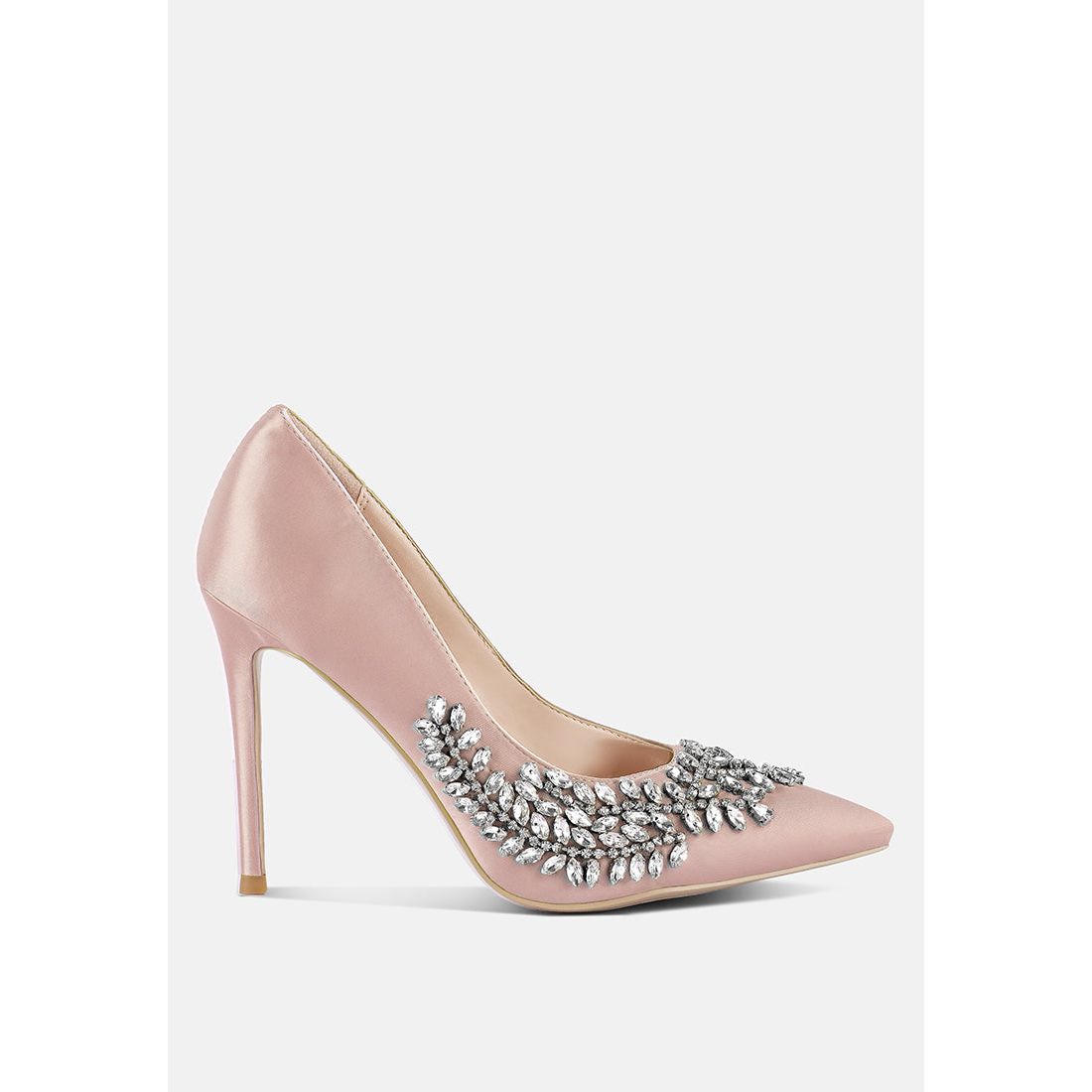 Ashlyn Rhinestones Embellished Satin Stiletto Pumps-5