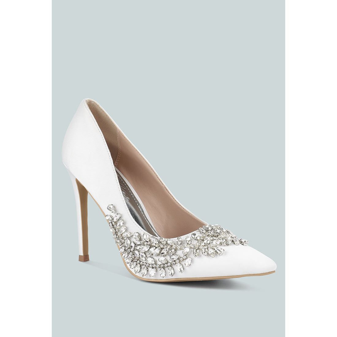 Ashlyn Rhinestones Embellished Satin Stiletto Pumps-1