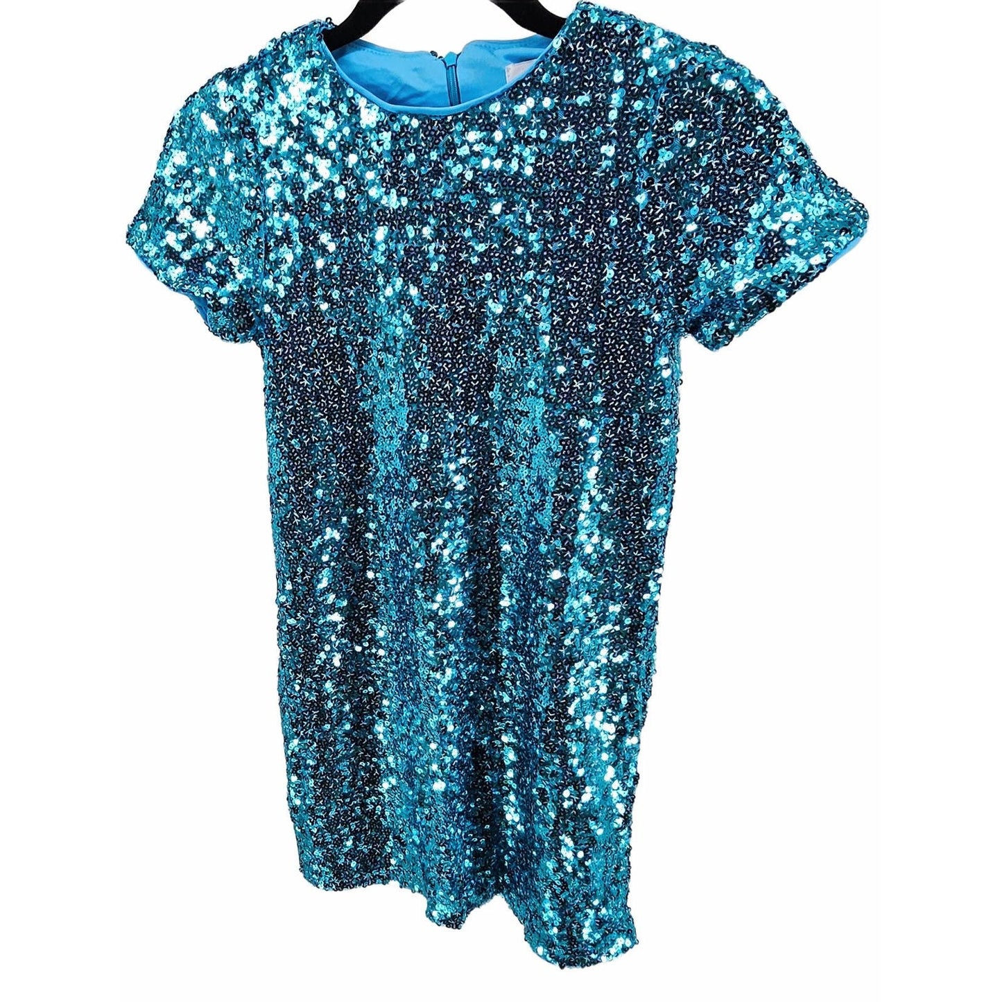 Faeriestyle Dazzling Blue Sequin Knee-Length Dress For Girls/12Y
