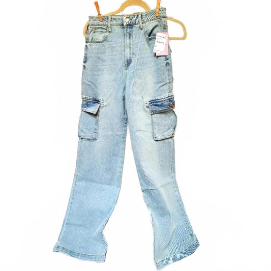 Juicy Couture Denim Jeans Straight Leg Cargo Pocket Pants Size/28
