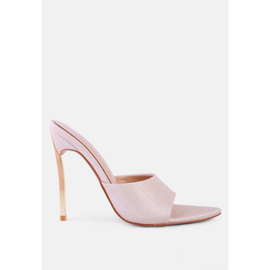 Bottoms Up Strappy Slip On Stiletto Heels-0