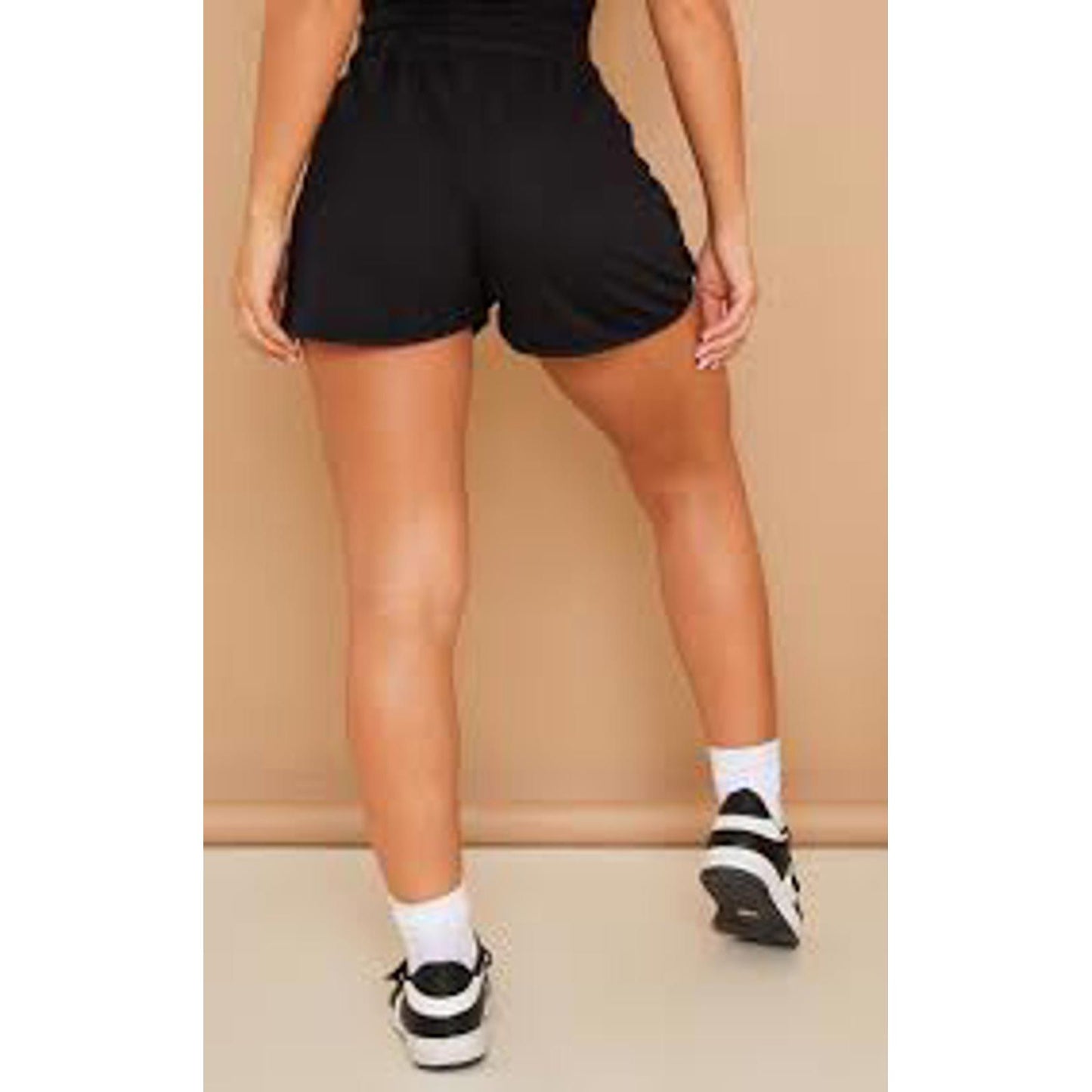 Prettylittlething branded high waisted runner shorts/L