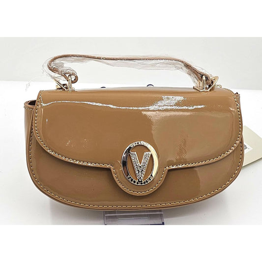 Chic Valentino Orlandi Patent Leather Shoulder Bag - Beige Glam