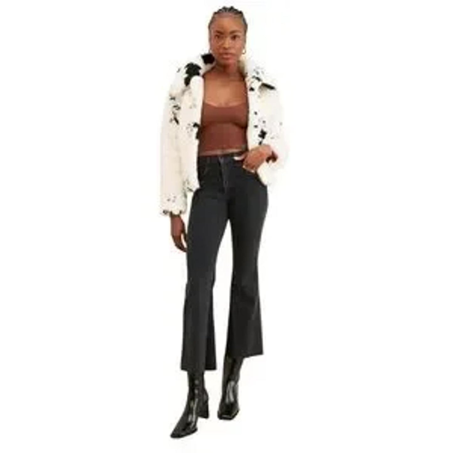 Juicy Couture Cow Print Faux Fur Jacket/S
