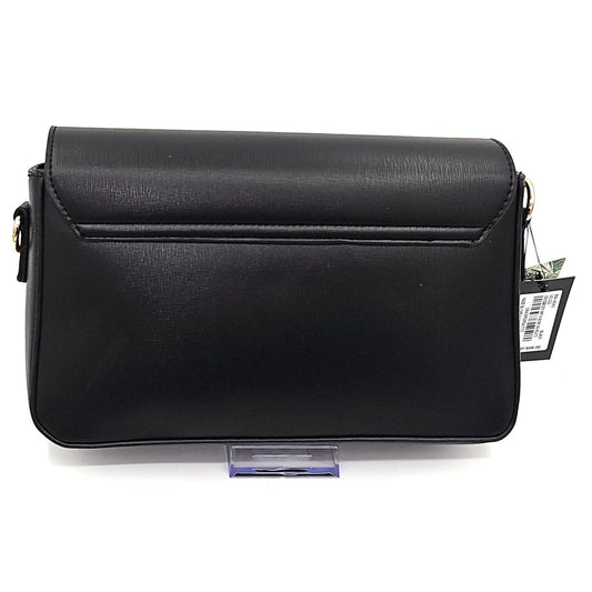 Badgley Mischka Sleek Black Crossbody Bag with Bow Accent