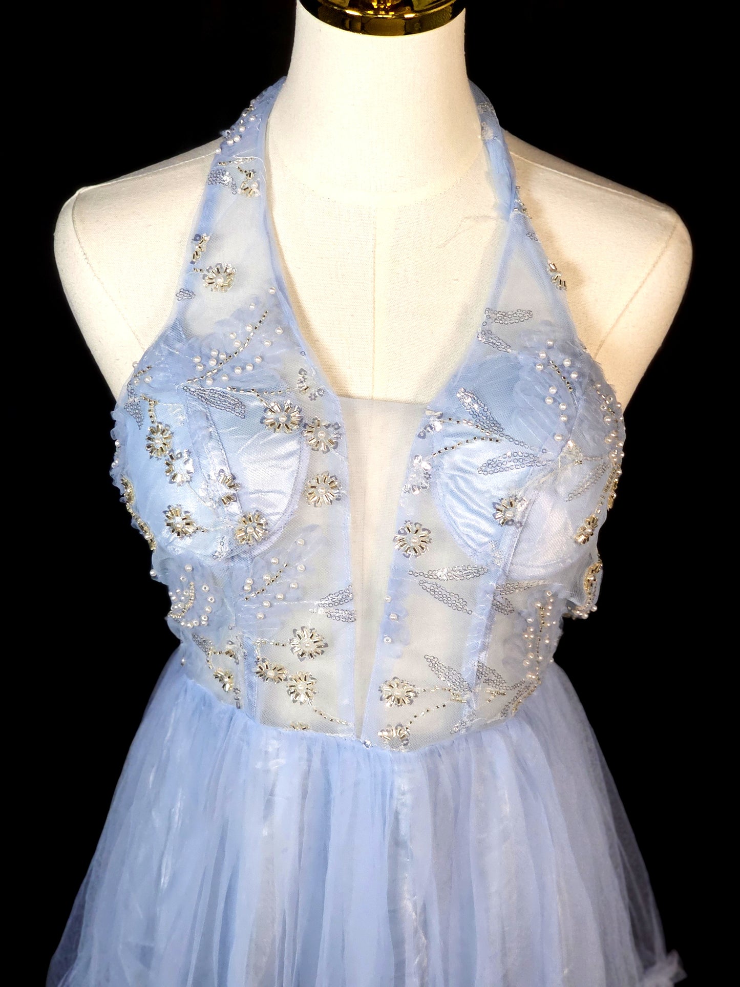 Celestial Charm: Starlit Tulle Party Dress