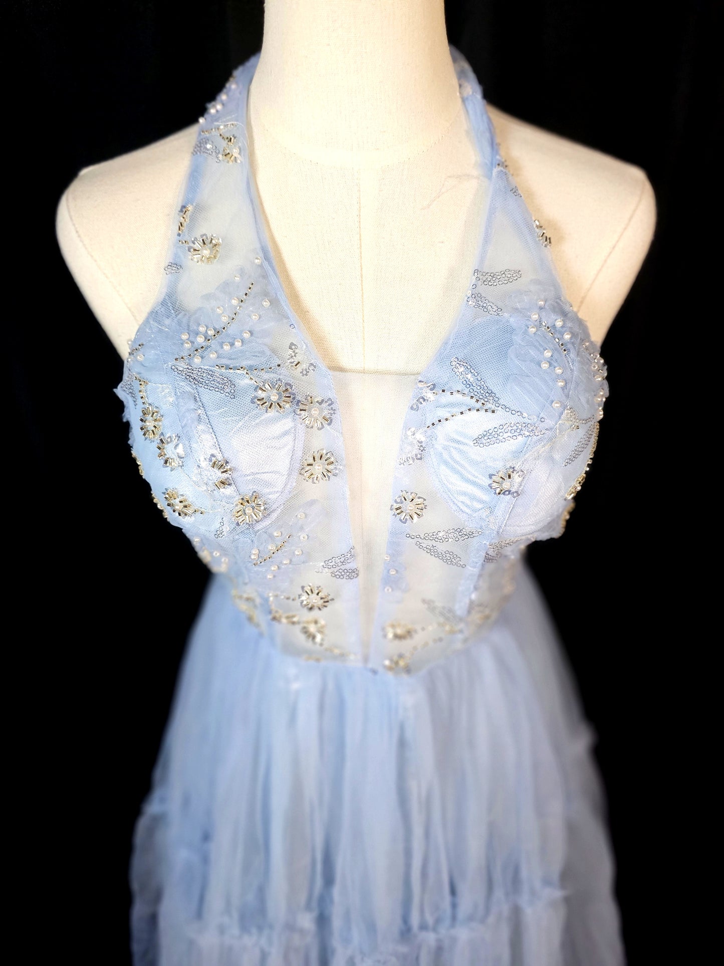 Celestial Charm: Starlit Tulle Party Dress