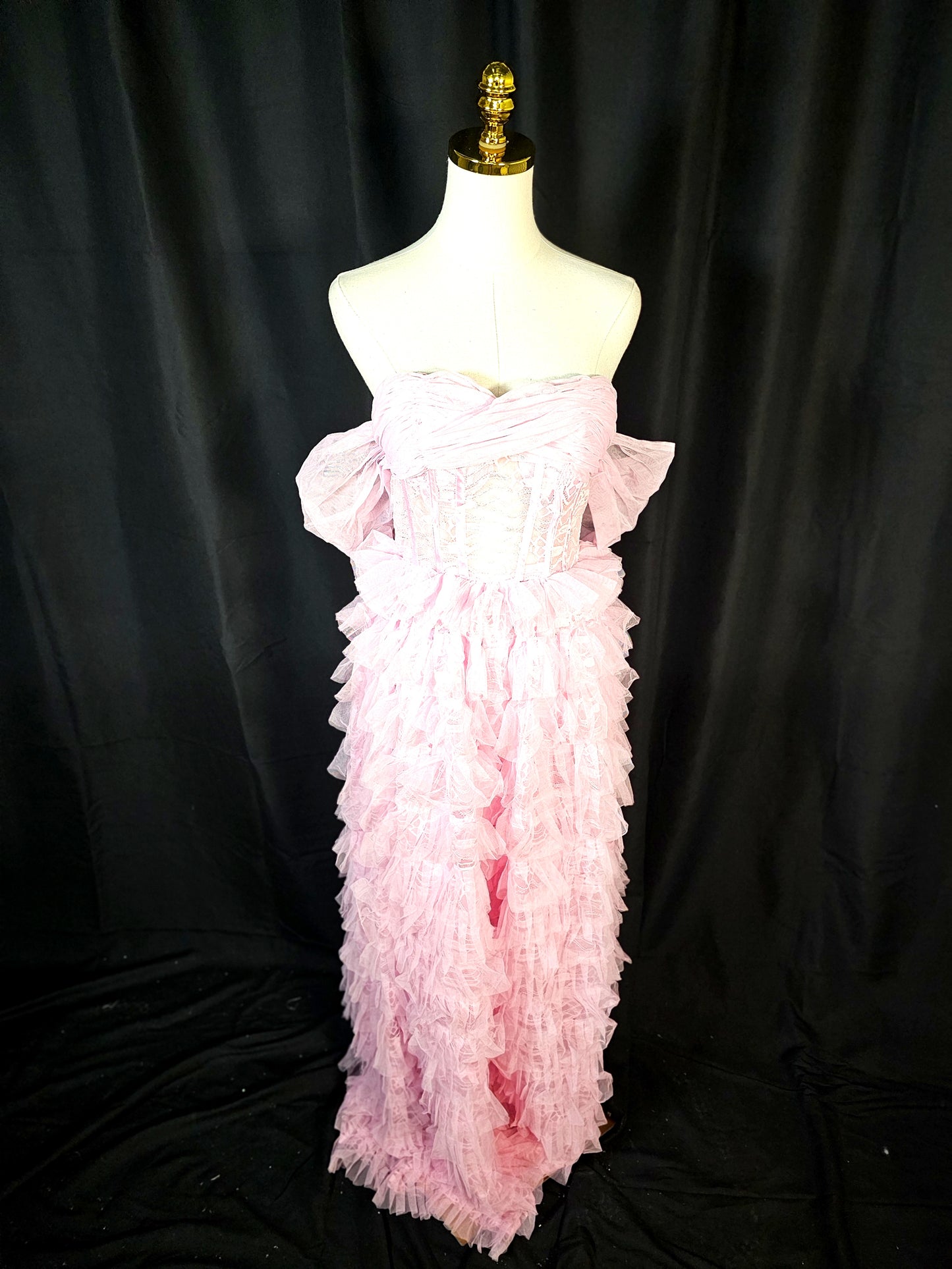 Whimsical Pink Cotton Candy Couture Dress