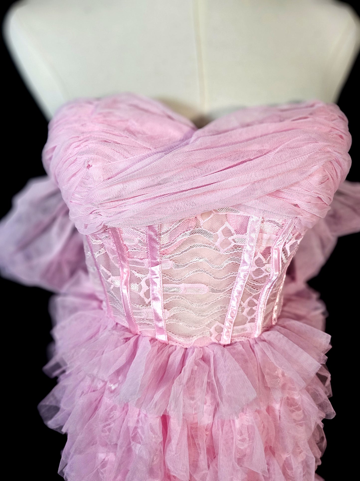 Whimsical Pink Cotton Candy Couture Dress
