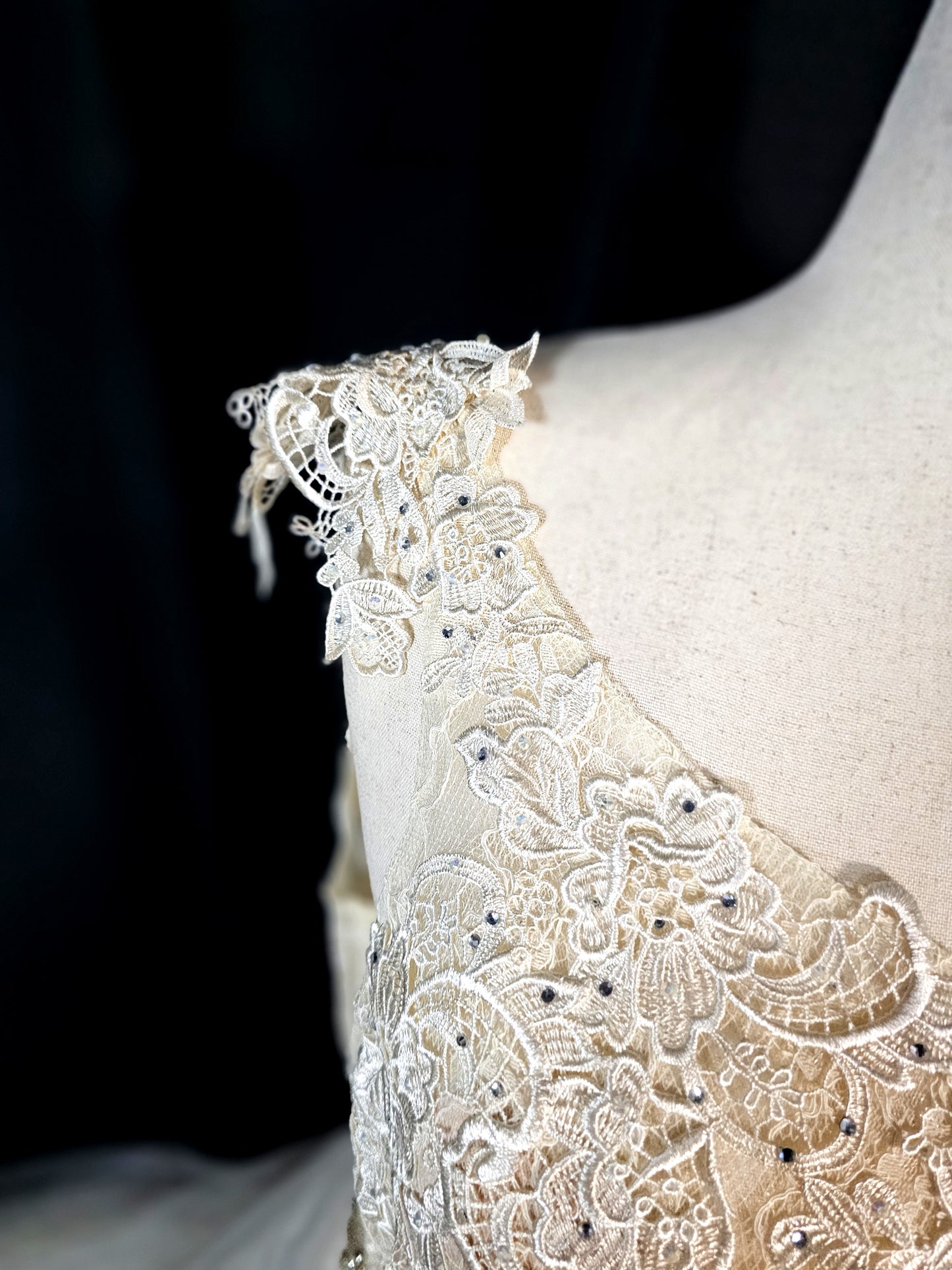 Mac Duggal Whimsical Lace Dreams: The One-Shoulder Wonder Gown