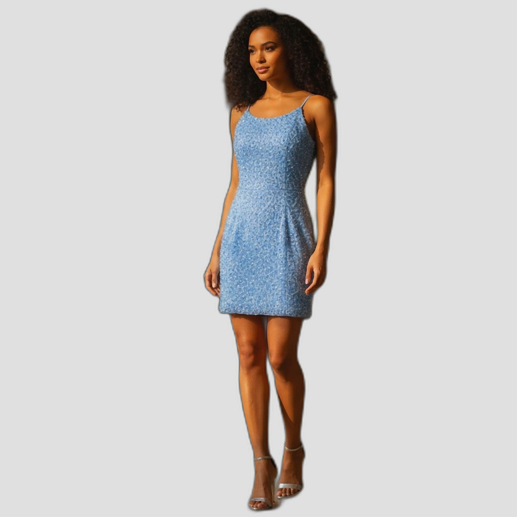 Sparkle & Shine: The Dizzying Blue Sequin Mini Dress