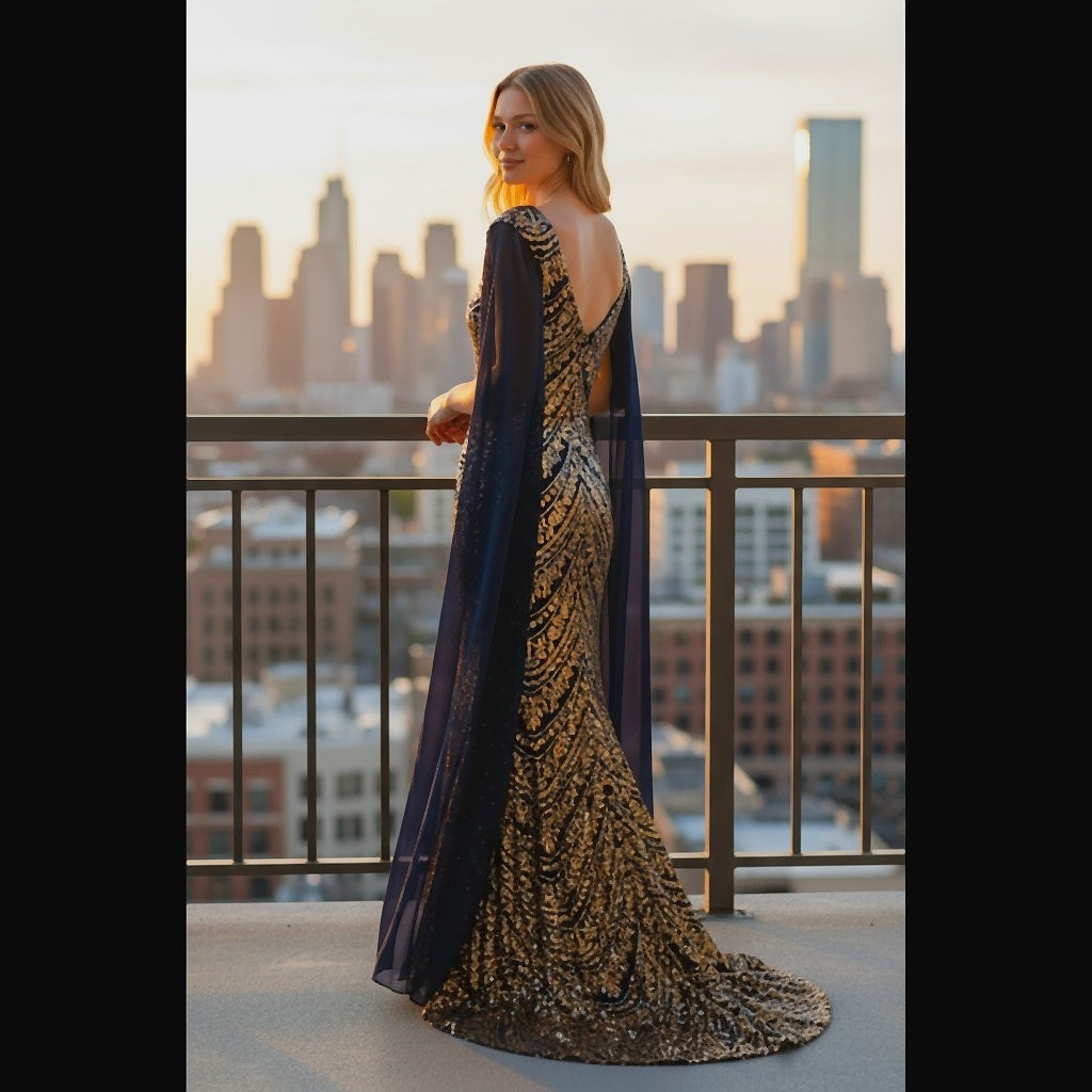 Gilded Goddess Glamour Gown