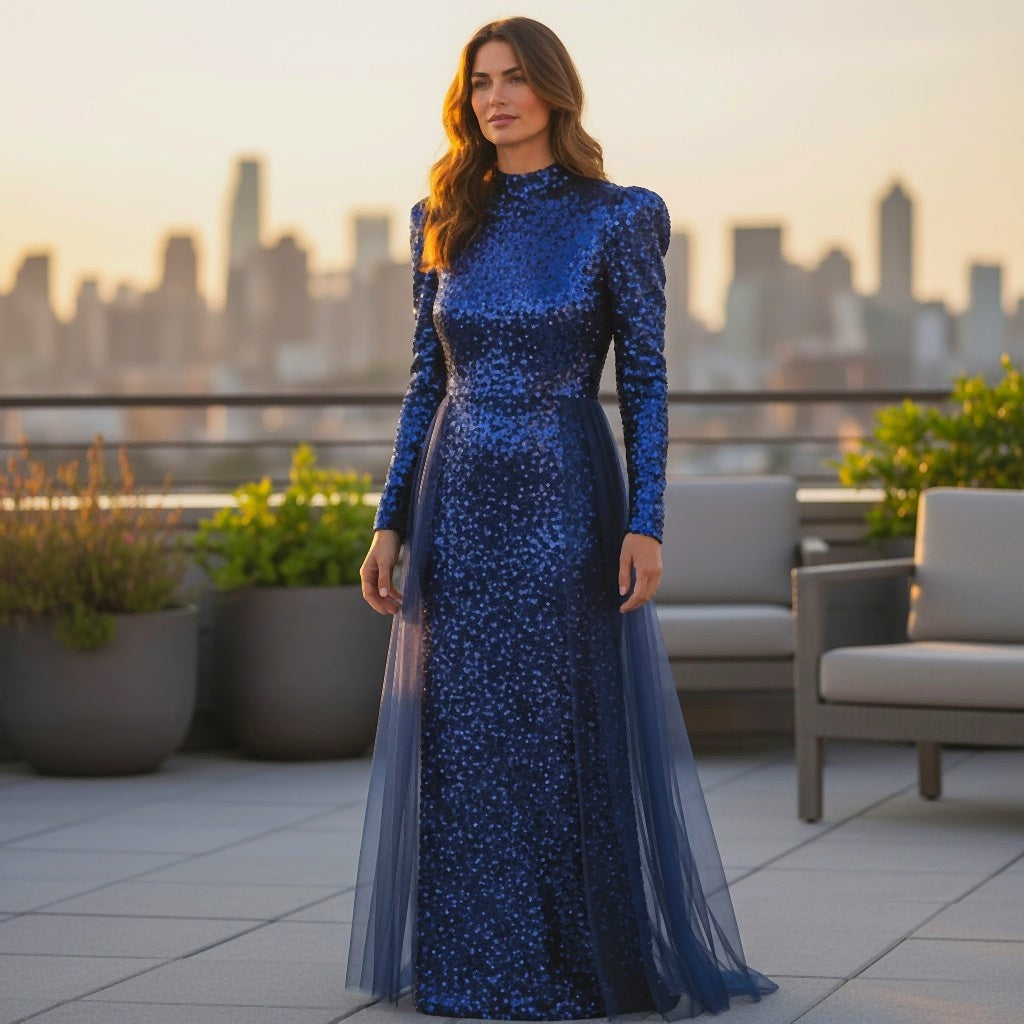 Dazzling Midnight Stardust Gown