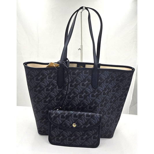 Michael Kors Navy Logo Stripe Tote Bag with Matching Pouch