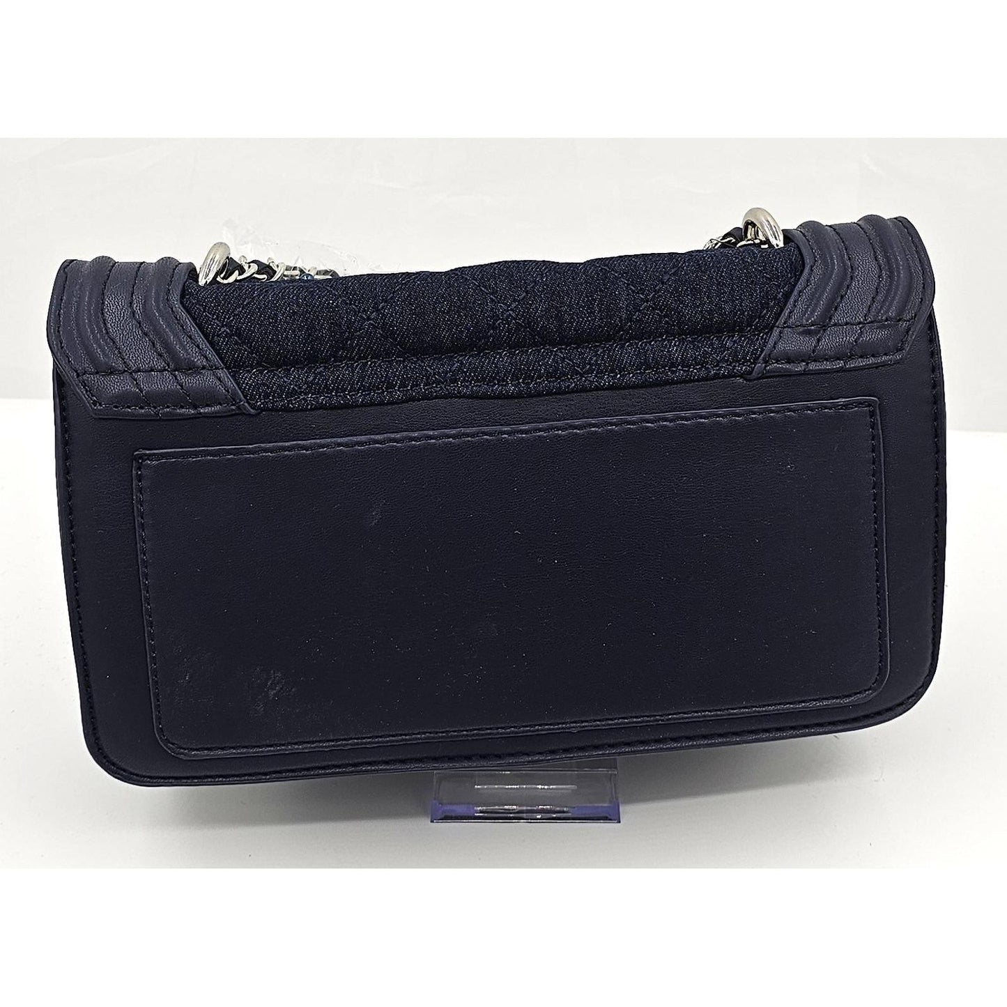 Badgley Mischka Chic Navy Quilted Shoulder Bag with Chain Strap