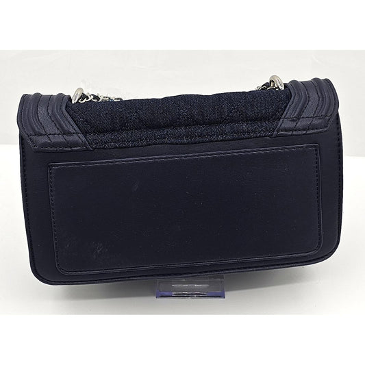 Badgley Mischka Chic Navy Quilted Shoulder Bag with Chain Strap
