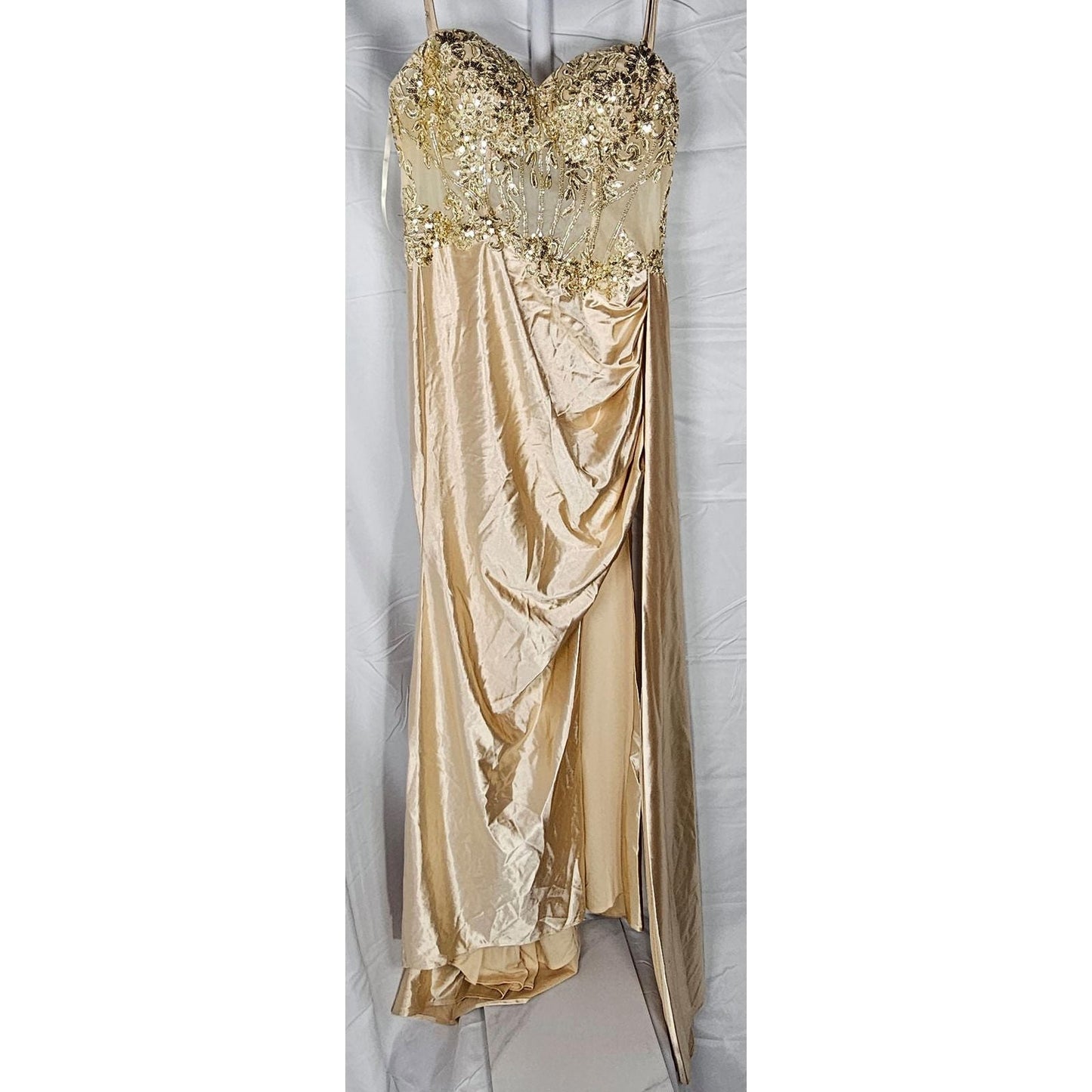 Sequined Party Dress - Champagne Toast Elegance