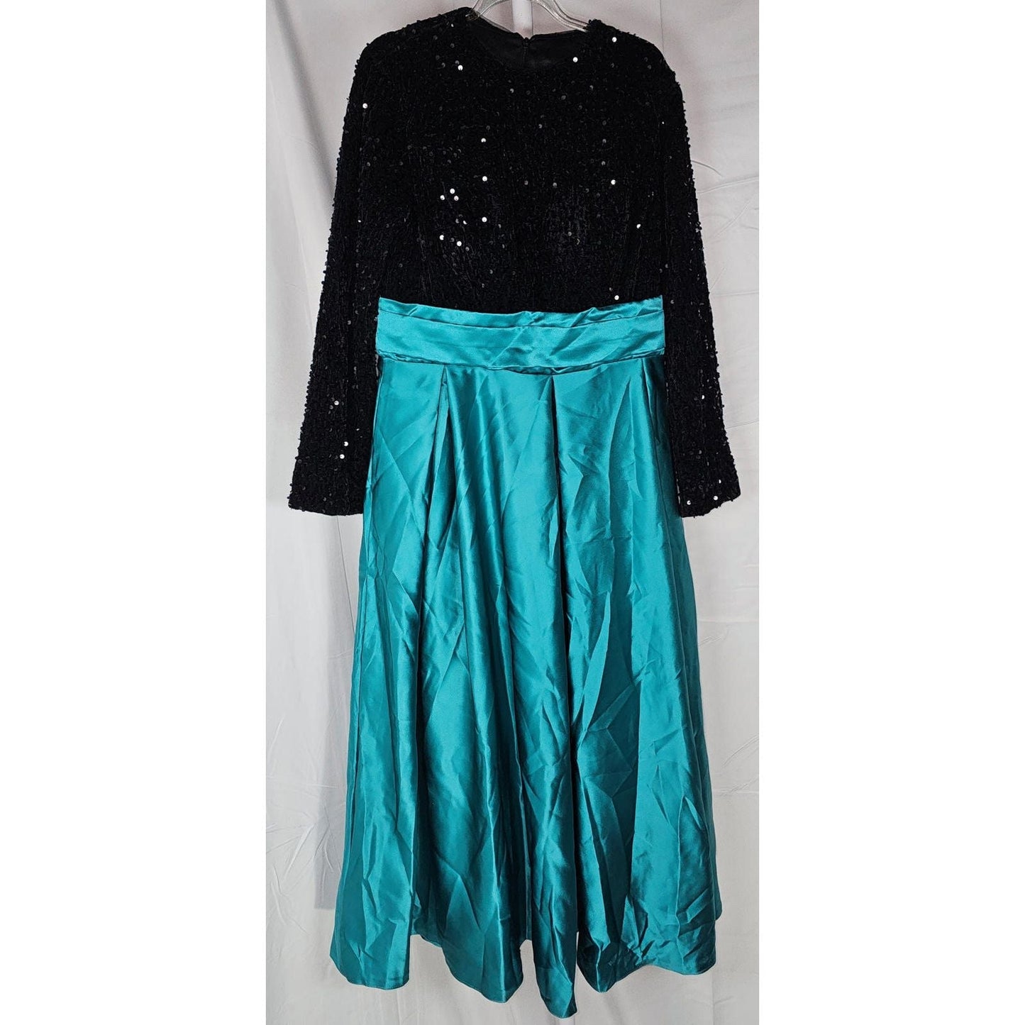 Sequined Party Dress - Midnight Teal Mystery