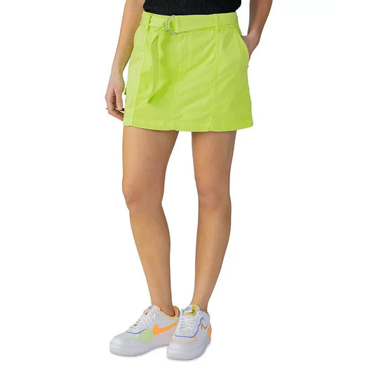Sanctuary Micro Mini Neon Green Mini Skort with Belt