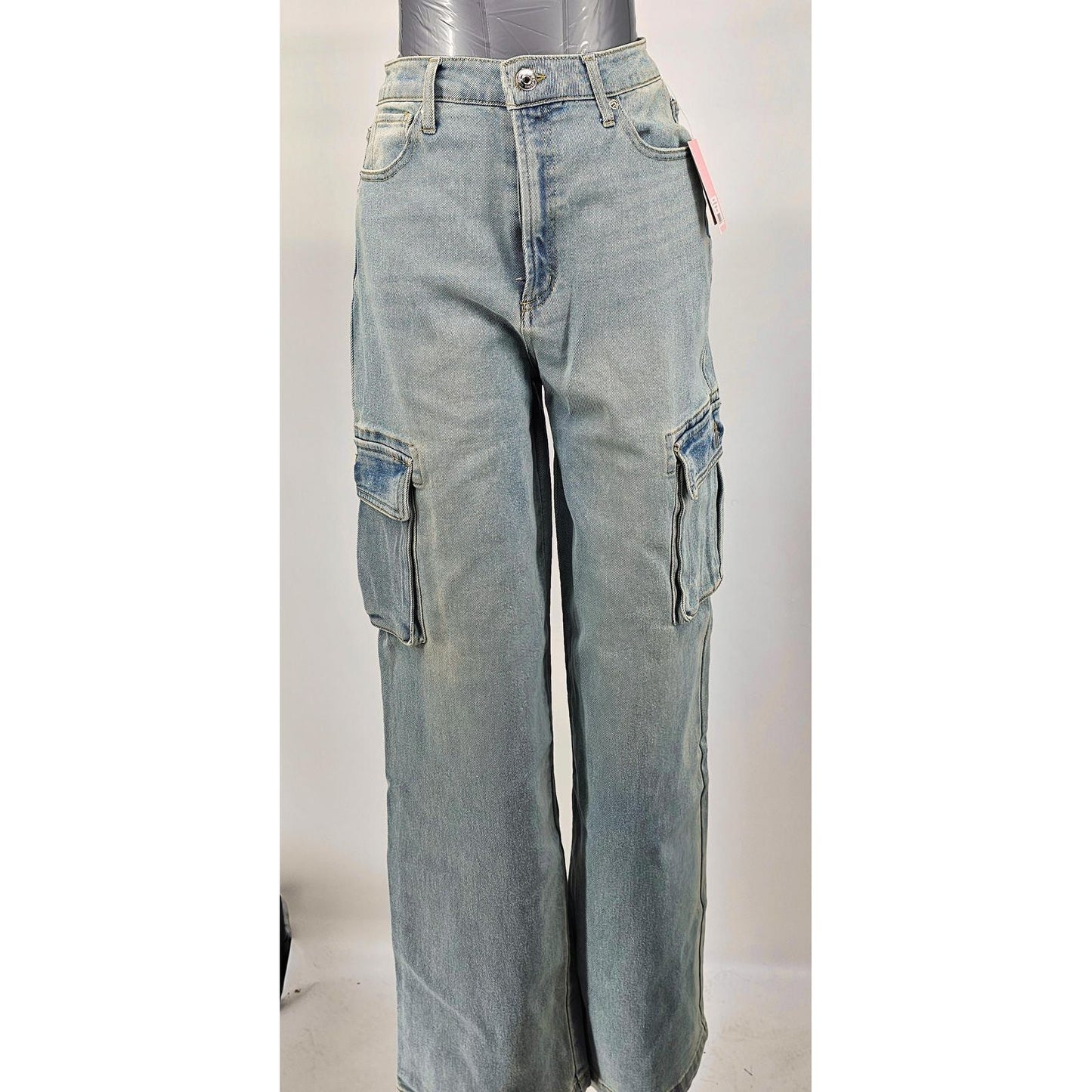 Juice Couture Women's Cargo Jeans - Denim Dreams with Pockets Galore/31"