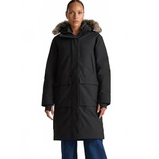 Quince Women's Responsible Down Long Puffer Jacket in Black L
