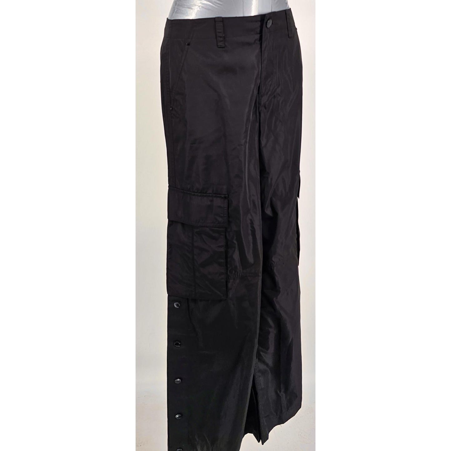 Michael Kors Sleek Black Women's Cargo Parachute Jeans - Utility Meets Style!/2