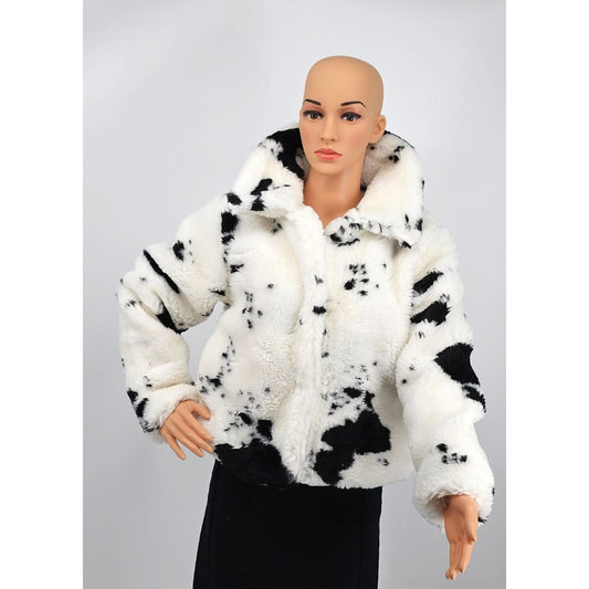 Juicy Couture Faux Fur Cow Print Jacket - Moo-velous Warmth and Style!/S
