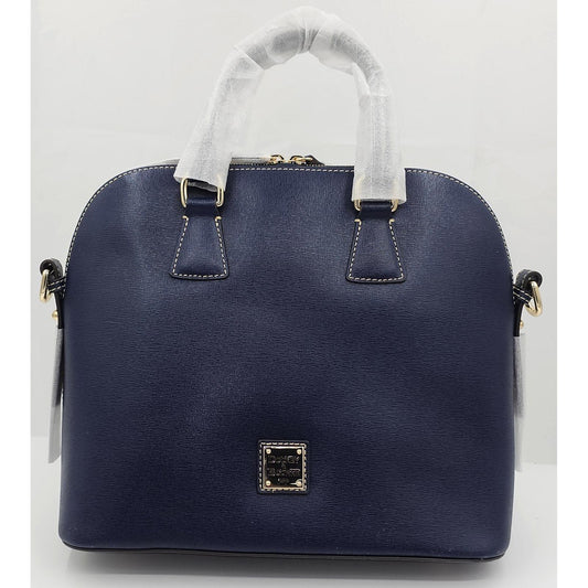 Dooney & Bourke Saffiano Med. Domed Navy Blue Satchel - Your New Arm Candy!