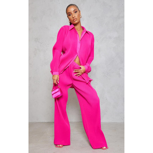 Prettylittlething High Waisted Wide Leg Trousers/4