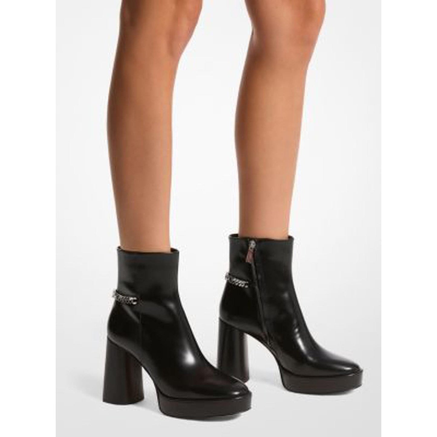 Michael Kors Carlisle Leather Platform Bootie/9 Wide
