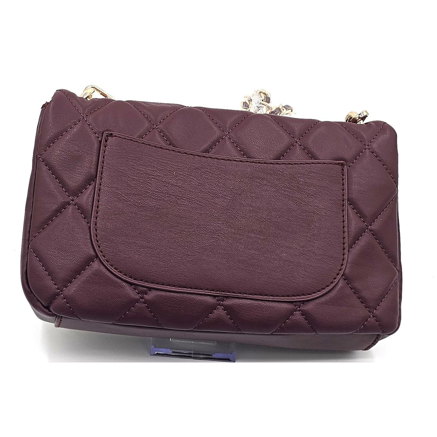 Quirky Quilted Plum Shoulder Bag with Studded Charm