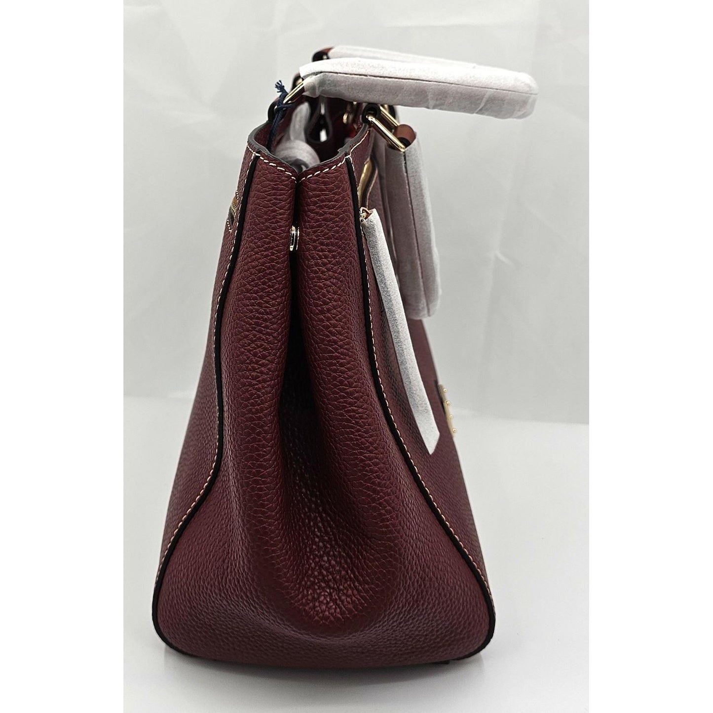 Dooney & Bourke Pebble Grain Classic Leather Satchel - Burgundy Beauty