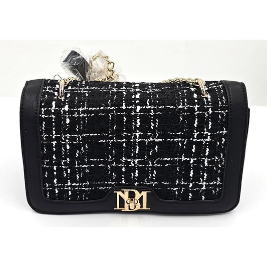 Badgley Mischka Chic Vegan Leather Tweed Shoulder Bag by Badgley Mischka