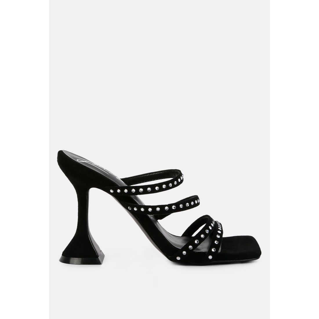 Face Me Studded Spool Heel Multi Strap Sandals-5