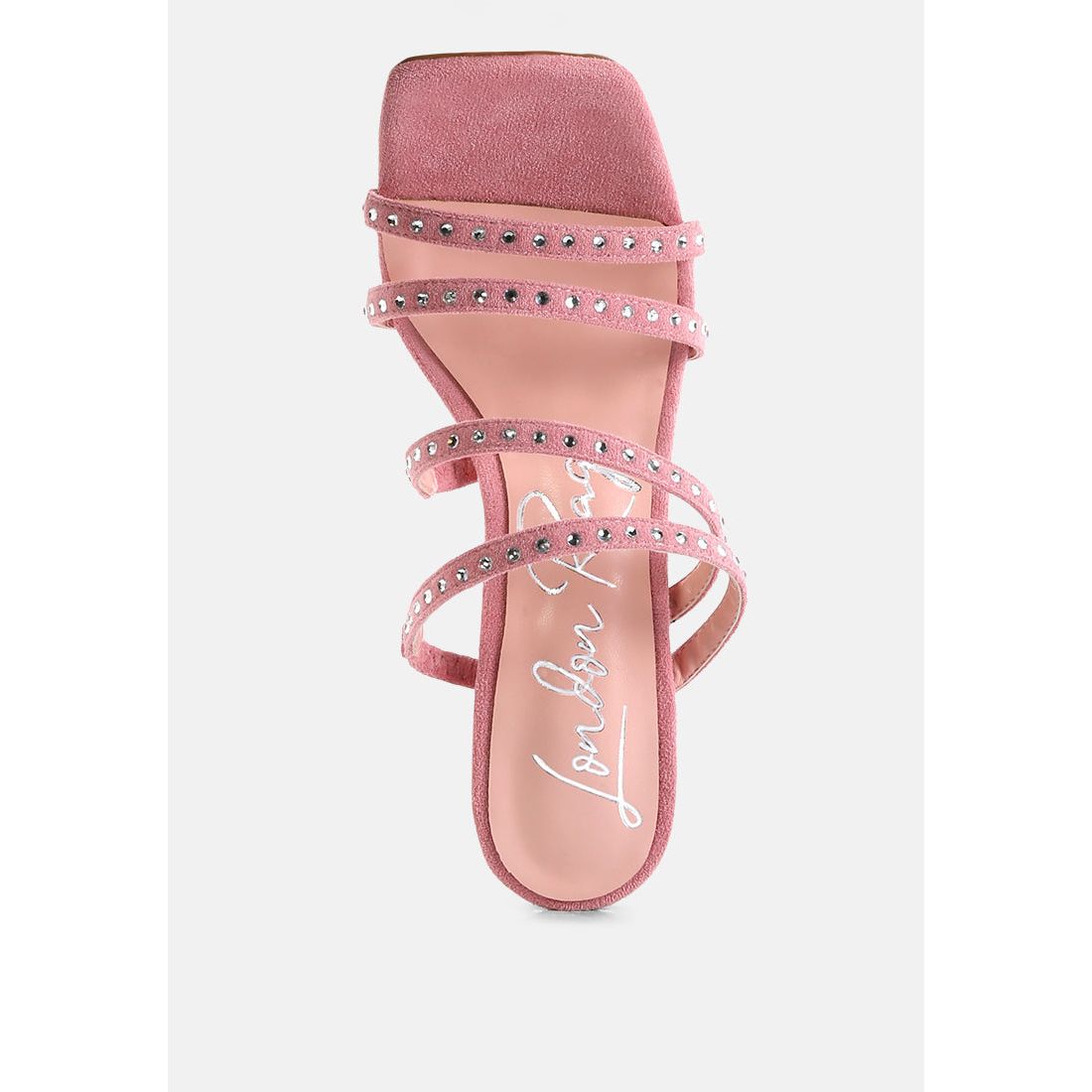 Face Me Studded Spool Heel Multi Strap Sandals-3