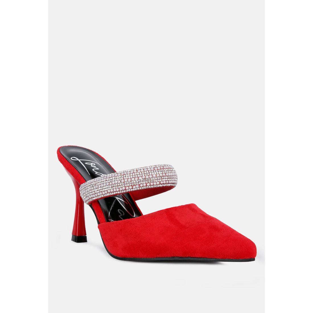 Fauci Diamante Strap Heeled Mules-1