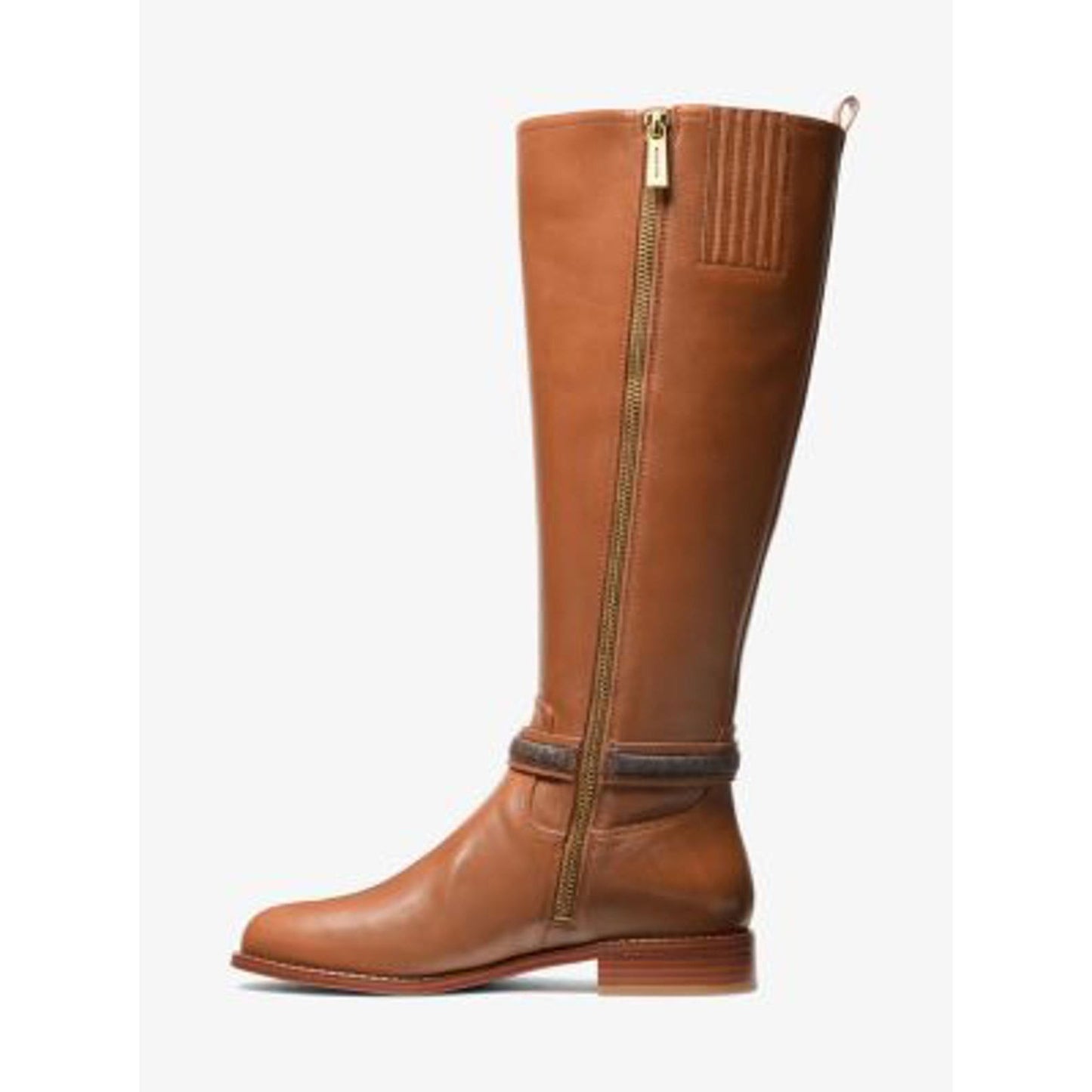 Michael Kors Mindy Leather and Signature Logo Trim Boot 8 Wide