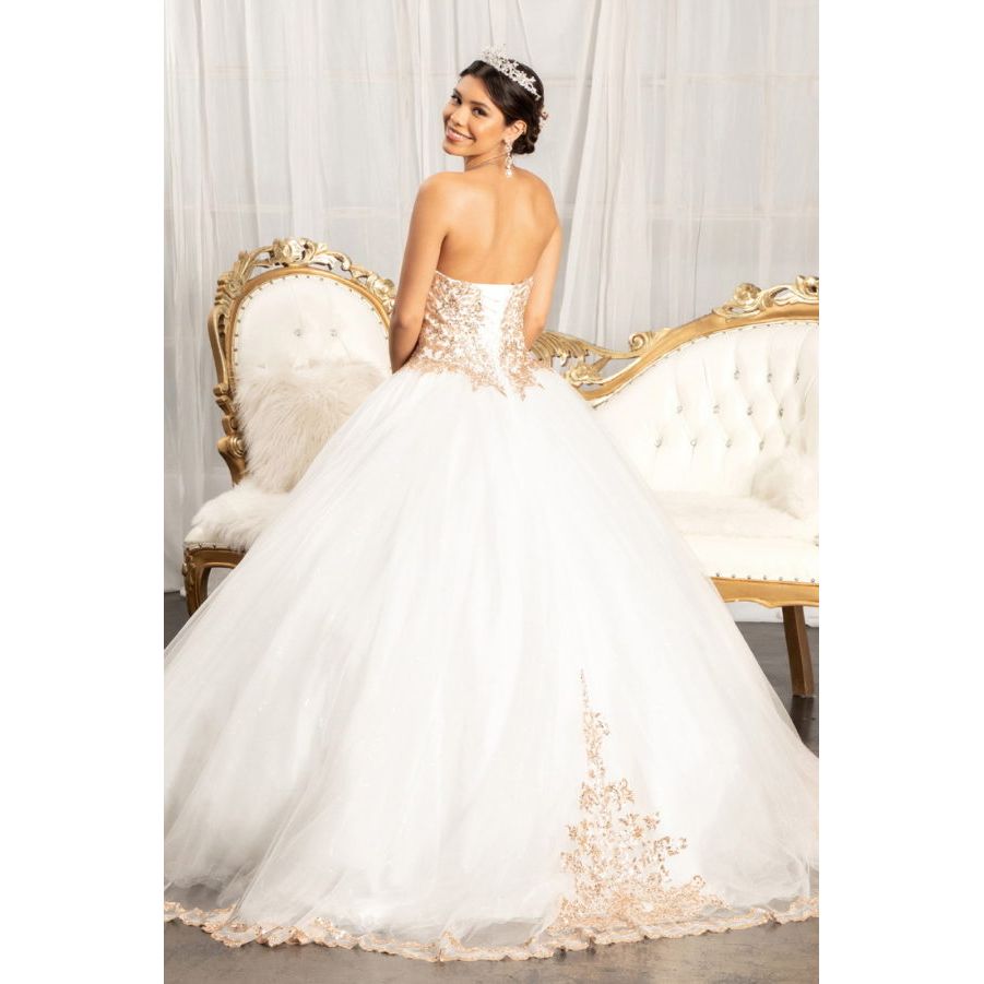 Sequin and Glitter Embellished Sweetheart Quinceanera Dress-4