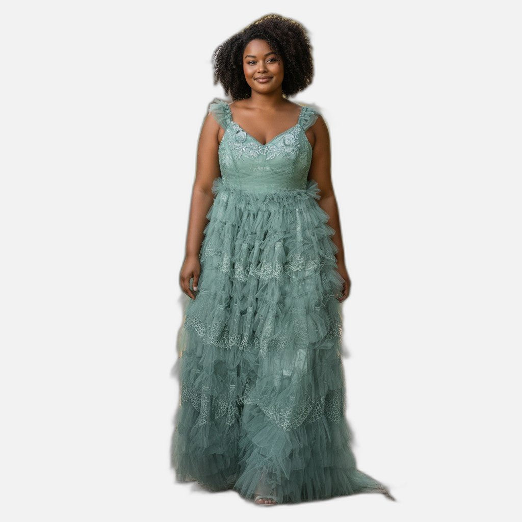 Sequined Party Dress - Mint Fresh Sparkle