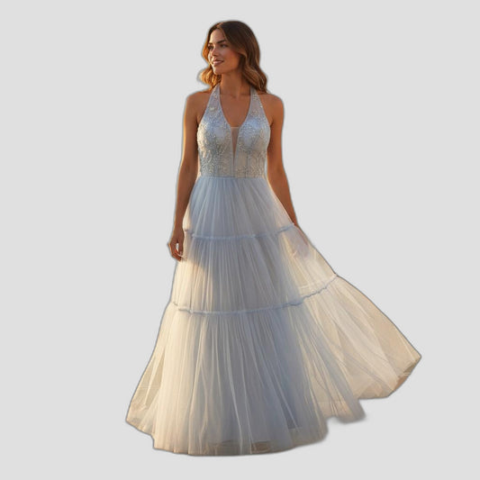 Celestial Charm: Starlit Tulle Party Dress