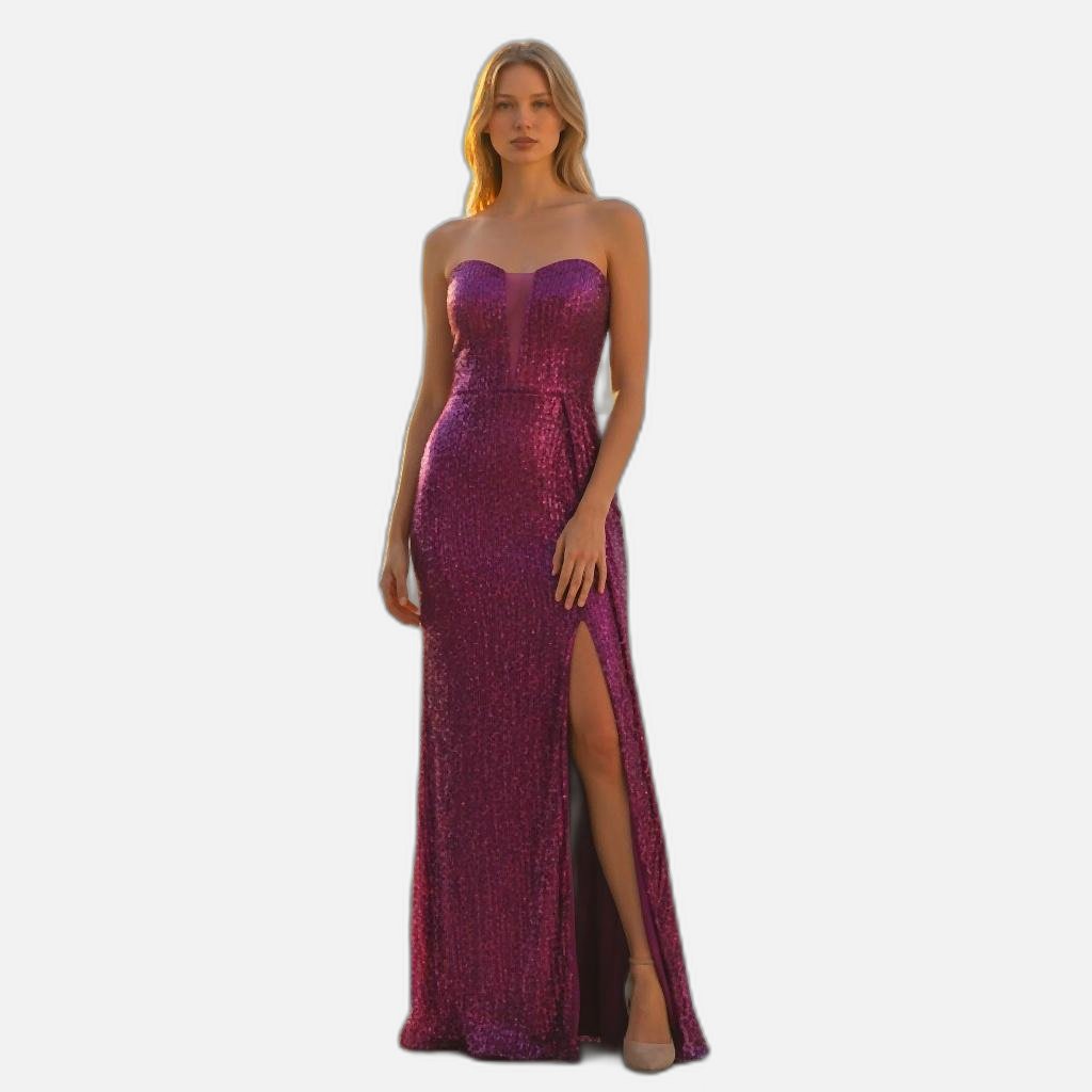Sparkle Like You Mean It Strapless Sequin Gown