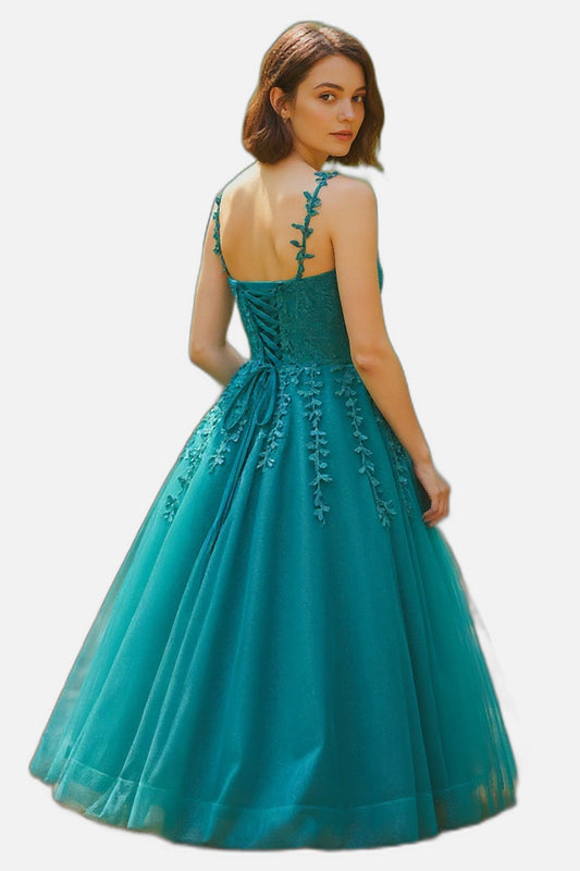Teal Temptation: Enchanting Evening Gown