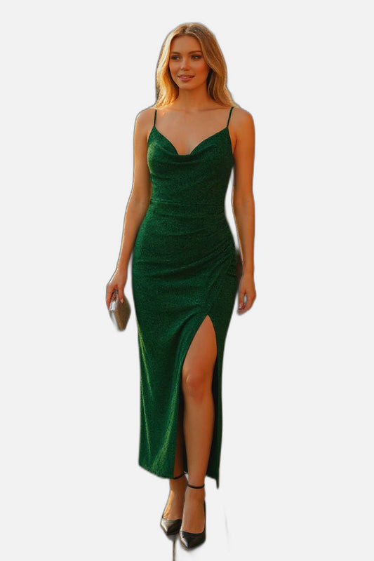 Emerald Enchantment: Dazzling Sparkling Dress