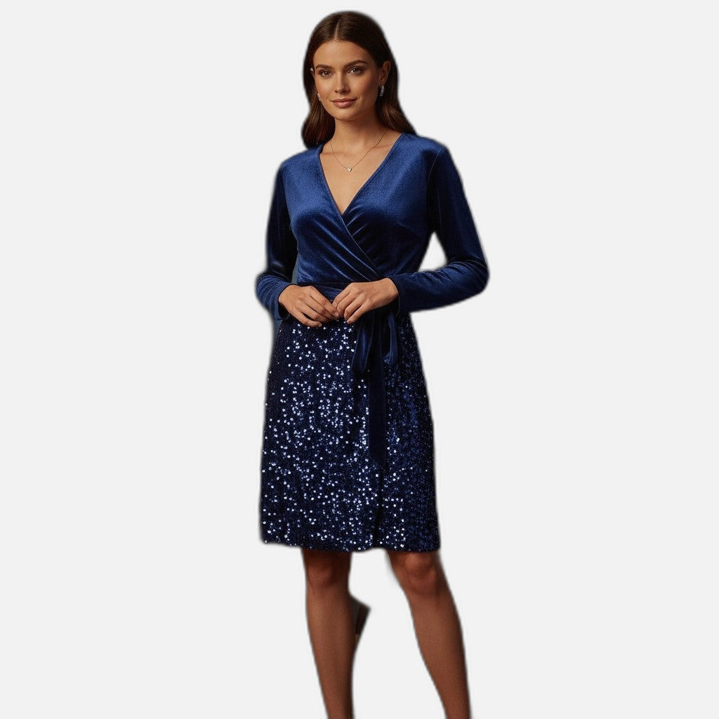 Velvet & Sequin Mini Dress - Party Ready!