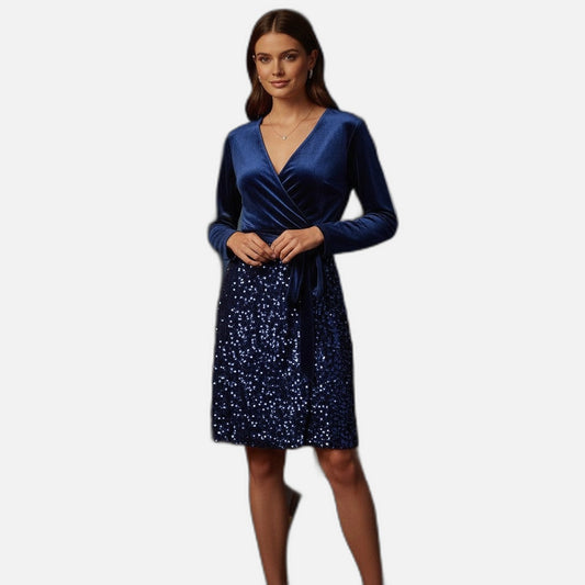 Velvet & Sequin Mini Dress - Party Ready!