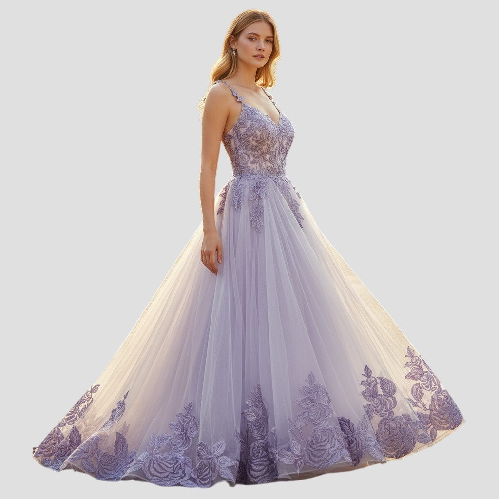 Lavender Dreamscape Ball Gown: Dance Like No One's Watching!