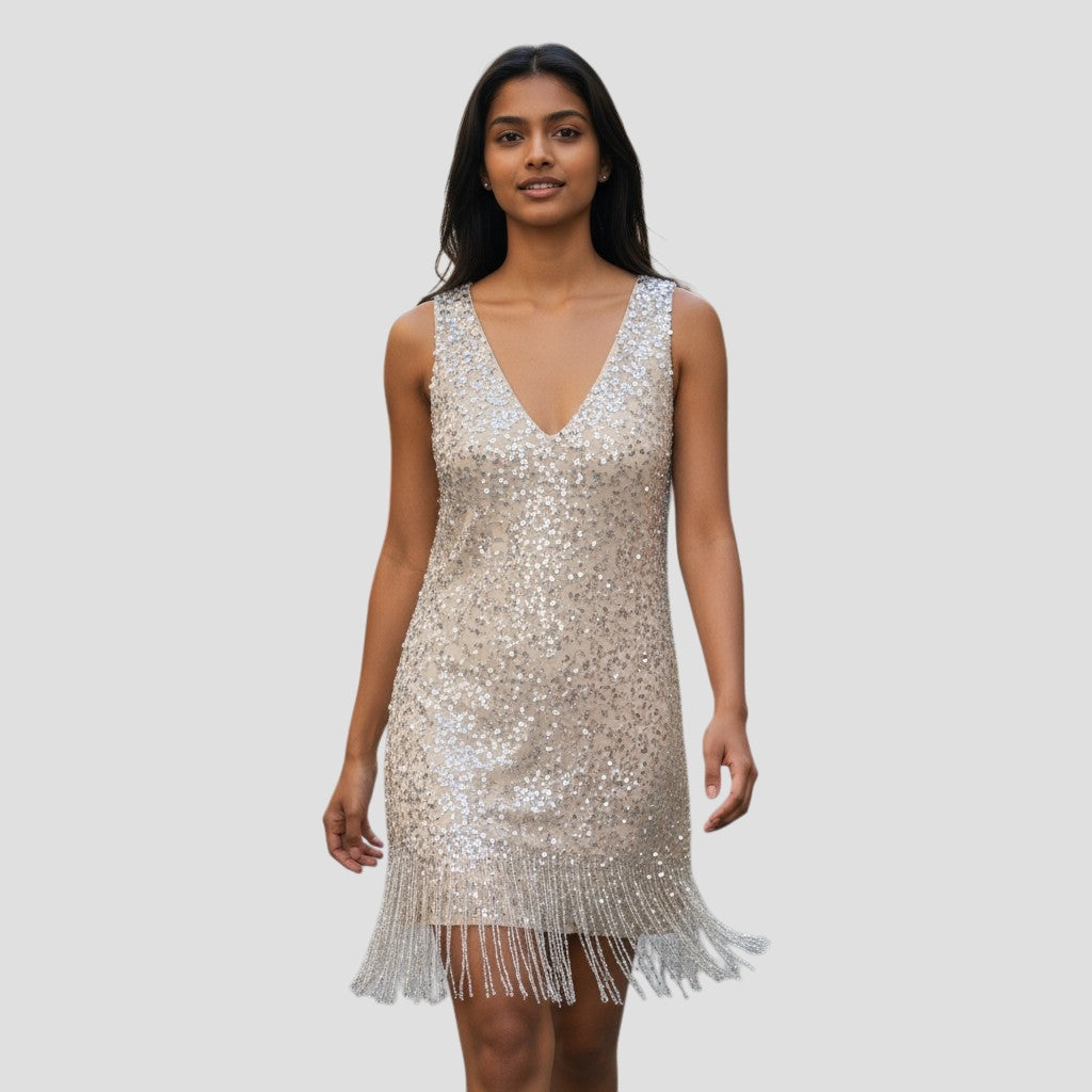 Sparkle & Fringe Fiesta Dress - Let the Good Times Shine!