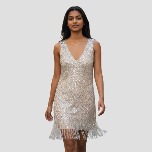 Sparkle & Fringe Fiesta Dress - Let the Good Times Shine!