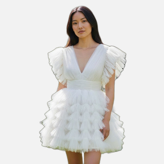 Cloud Nine Ruffled Tulle Dress: Float Like a Feather